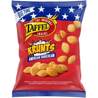 Кукурузные снеки Taffel Krunts American Sourcream 175 гр Кукурузные снеки Taffel Krunts American Sourcream 175 гр