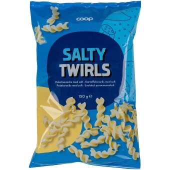 Картофельные хрустящие закуски Coop Salty Twirls с солью 150 гр