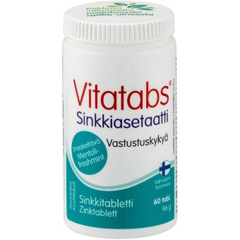 Таблетки для разжевывания Vitatabs Zinkacetat со вкусом ментола и свежей мяты 60 шт