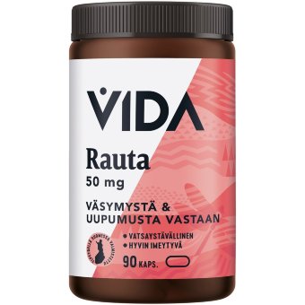 Витамины с железом Rauta 50 mg 90 капсул Vida Витамины с железом Rauta 50 mg 90 капсул Vida