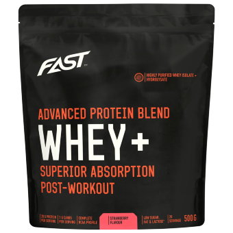 Изолят сывороточного белка FAST Whey+ (клубника) 500 гр