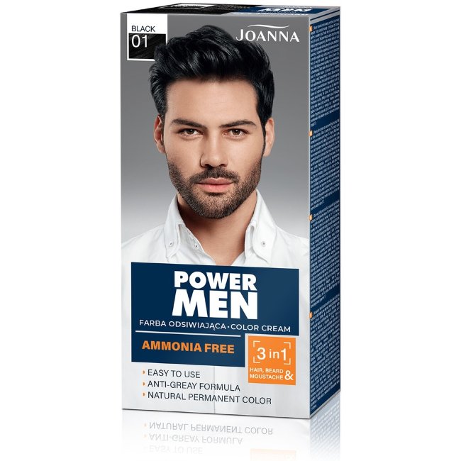 Краска для волос Joanna Power men 01 черный перманент Краска для волос Joanna Power men 01 черный перманент