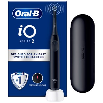 Электрическая зубная щетка Oral-B iO2 черная + дорожный футляр Электрическая зубная щетка Oral-B iO2 черная + дорожный футляр