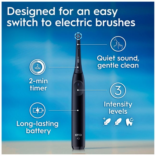 Электрическая зубная щетка Oral-B iO2 черная + дорожный футляр Электрическая зубная щетка Oral-B iO2 черная + дорожный футляр