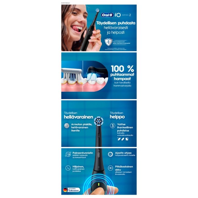 Электрическая зубная щетка Oral-B iO2 черная + дорожный футляр Электрическая зубная щетка Oral-B iO2 черная + дорожный футляр