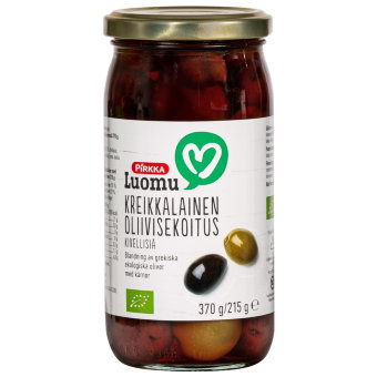 Зеленые и черные оливки Pirkka 370 / 215 гр Luomu Зеленые и черные оливки Pirkka 370 / 215 гр Luomu