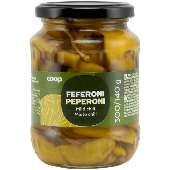Перец пеперони Coop в мягком соусе с чили 300/140 гр