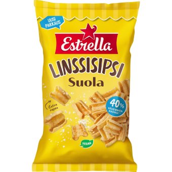 Снеки из чечевицы с солью Estrella Linssisipsi Suola 110 гр Снеки из чечевицы с солью Estrella Linssisipsi Suola 110 гр
