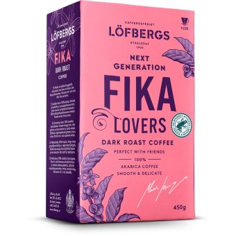 Фильтр-кофе Löfbergs Next Generation Coffee Lovers Fika Dark Roast 450 гр Rainforest Alliance