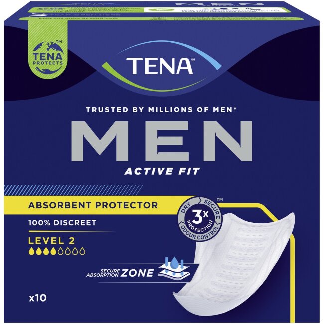 Защитные прокладки при недержании TENA Men Level 2 10 шт Защитные прокладки при недержании TENA Men Level 2 10 шт