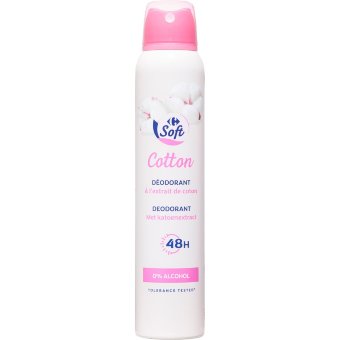 Дезодорант-спрей Carrefour Soft Cotton 200 мл Дезодорант-спрей Carrefour Soft Cotton 200 мл