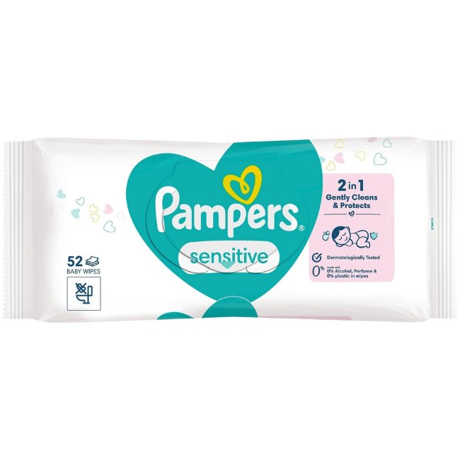 Влажные салфетки Pampers Sensitive 52 шт Влажные салфетки Pampers Sensitive 52 шт