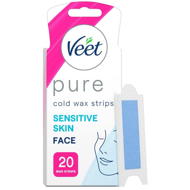 Полоски для удаления волосков на лице Veet 20 шт