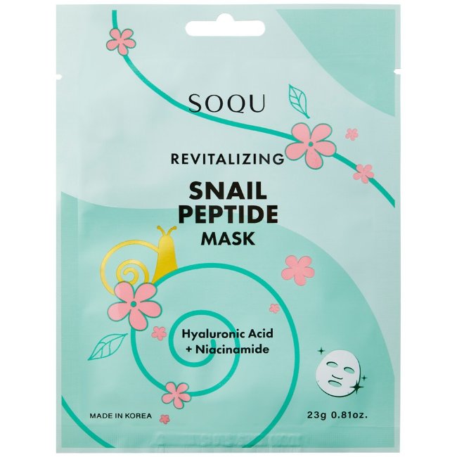 Тканевая маска для лица Soqu с пептидами улитки 1 шт