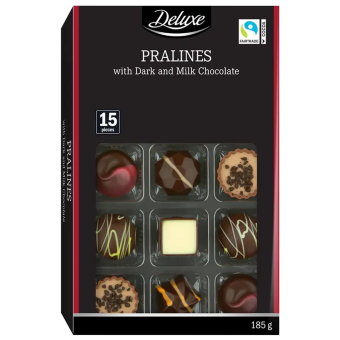 Ассорти шоколадных конфет Deluxe с молочным и темным шоколадом 185 гр Ассорти шоколадных конфет Deluxe с молочным и темным шоколадом 185 гр