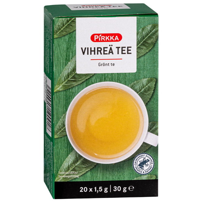 Чай зеленый Pirkka vihrea 20пак/30гр
