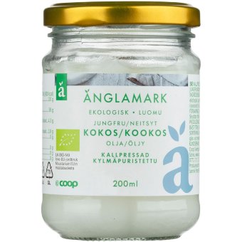 Кокосовое масло первого отжима Änglamark органическое 200 мл Кокосовое масло первого отжима Änglamark органическое 200 мл
