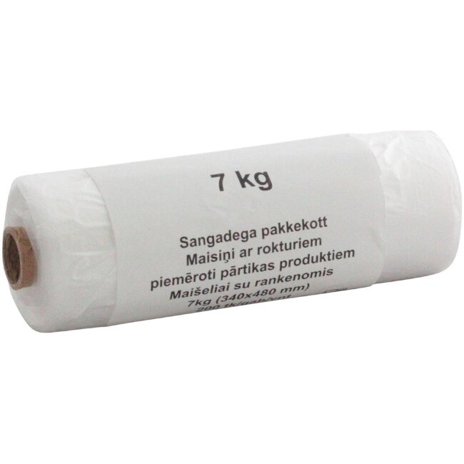 Полиэтиленовые пакеты с ручками McLean HDPE 7 кг, 200 шт/рулон