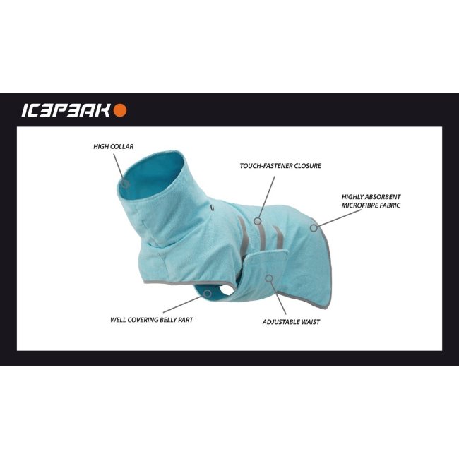 Халат для собак после купания Icepeak Pet Splash Размер S светло-голубой