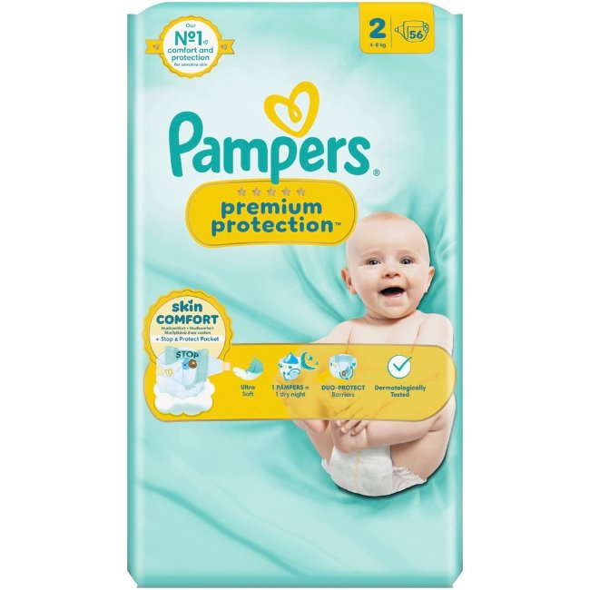 Подгузники Pampers Premium Protection New Baby S2 4-8 кг 56 шт Подгузники Pampers Premium Protection New Baby S2 4-8 кг 56 шт