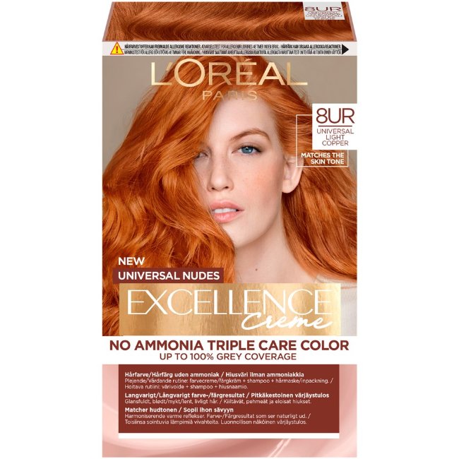 Крем-краска для волос L'Oréal Paris Excellence Creme Universal Nudes 8UC светло-медного оттенка без аммиака 1 шт