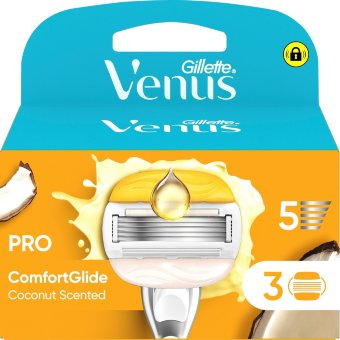 Сменные кассеты для женского бритья Gillette Venus 5 Comfortglide Coconut (кокос) 3 шт/уп
