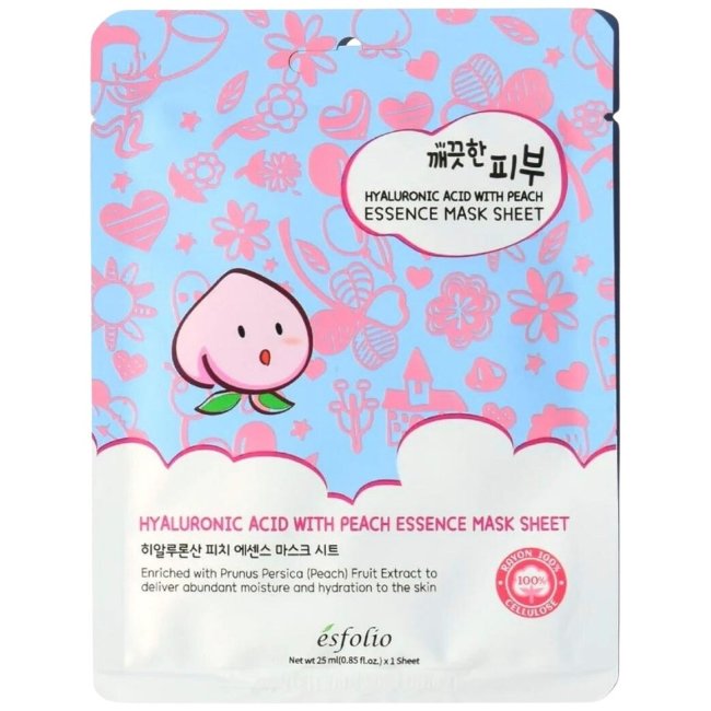 Тканевая маска Esfolio Pure Skin с гиалуроновой кислотой и персиком Тканевая маска Esfolio Pure Skin с гиалуроновой кислотой и персиком