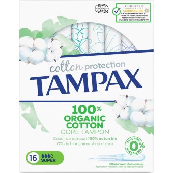 Тампоны Tampax Organic Cotton Super 16 шт Тампоны Tampax Organic Cotton Super 16 шт
