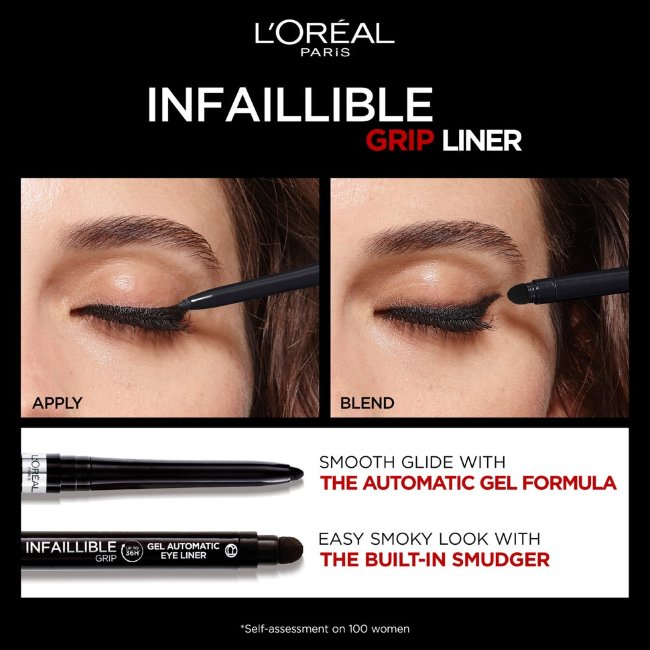 Автоматический гелевый карандаш для глаз L'Oréal Paris Infaillible Grip 36H 01 интенсивно черный 0,3 гр Автоматический гелевый карандаш для глаз L'Oréal Paris Infaillible Grip 36H 01 интенсивно черный 0,3 гр