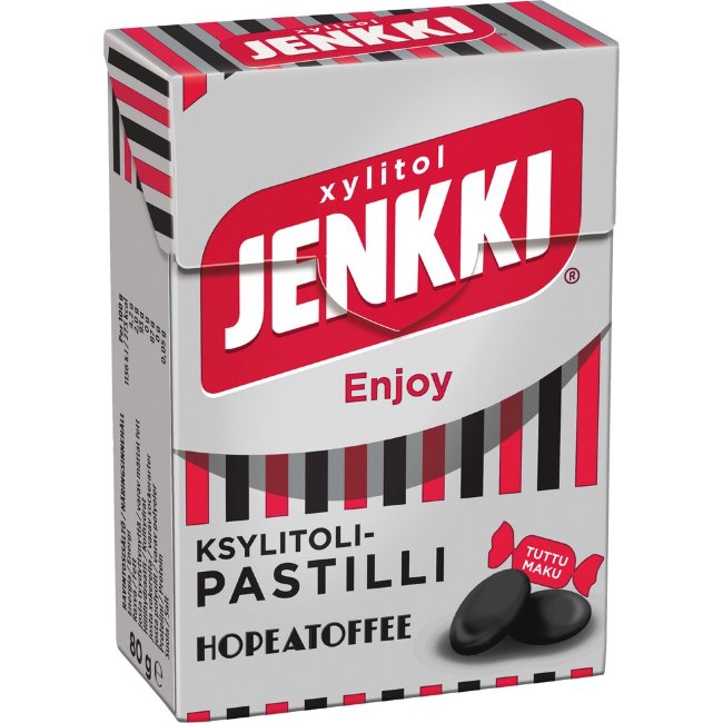 Ксилитоловые пастилки Jenkki Enjoy Hopeatoffee 80 гр Ксилитоловые пастилки Jenkki Enjoy Hopeatoffee 80 гр