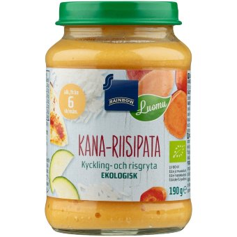 Детское питание Куриное рагу с рисом органическое 190 гр 6 мес