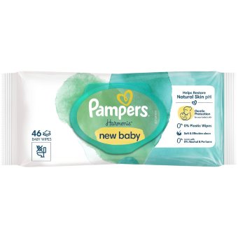 Влажные салфетки Pampers Harmonie NewBaby с алоэ вера 46 шт