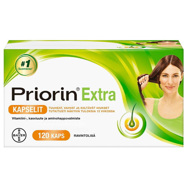 Витамины для роста волос Priorin Extra 120 капсул Bayer