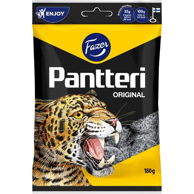 Лакричные конфеты Fazer Pantteri 180 гр