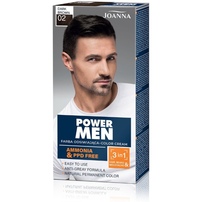 Краска для волос Joanna Power men 02 темно-коричневый стойкая Краска для волос Joanna Power men 02 темно-коричневый стойкая